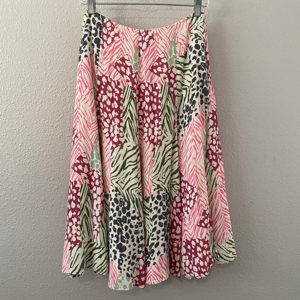 Anthropologie Corey Lynn Calter Y2K Animal Print Skirt Medium Patchwork Bohemian